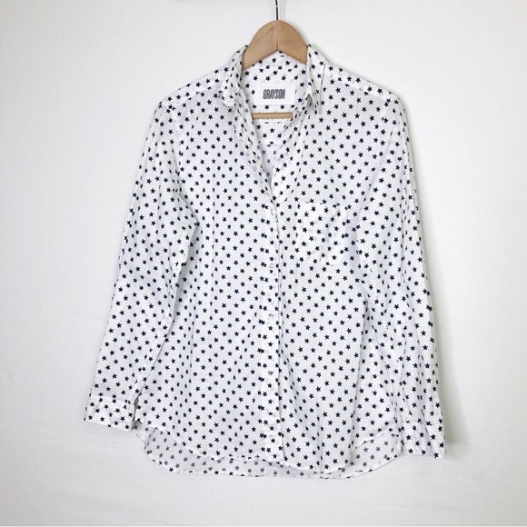 Anthropologie. Grayson, the hero with navy blue stars, button down shirt. - Picture 9 of 9